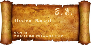 Blocher Marcell névjegykártya